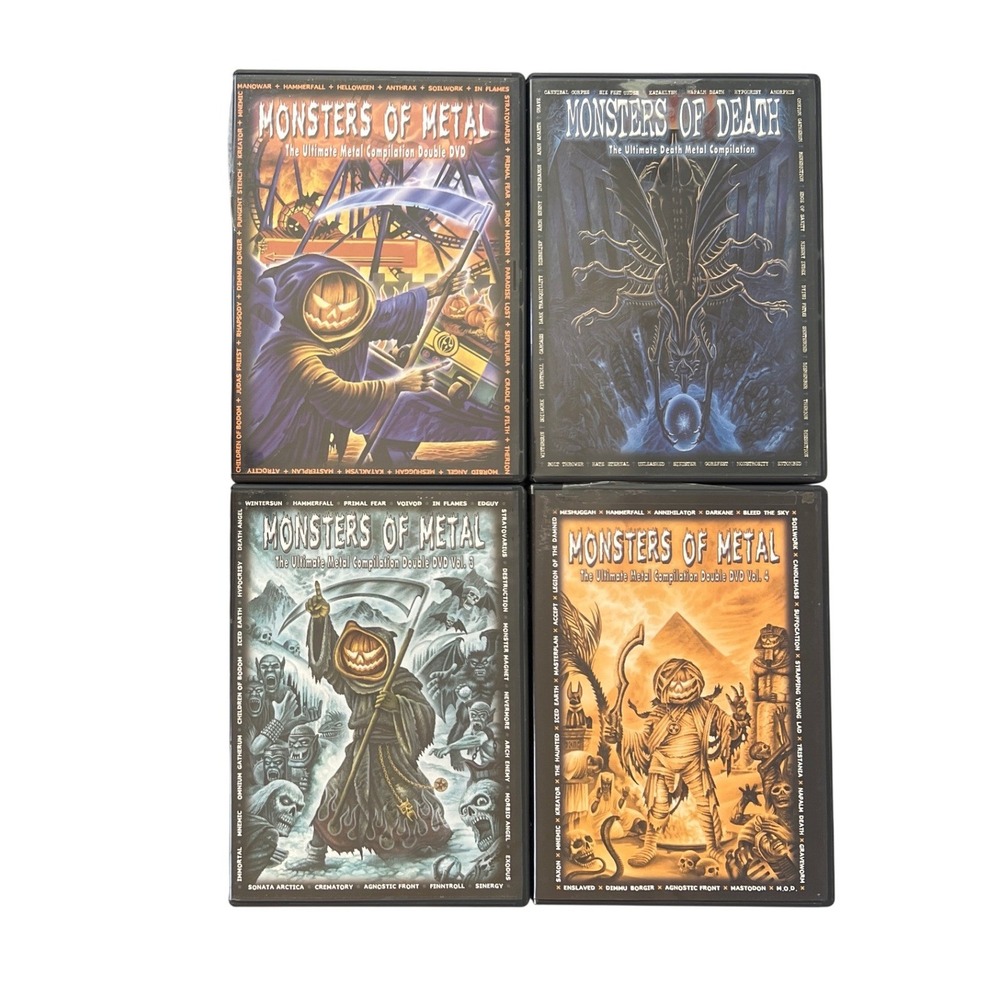 Monsters of Metal & Death DVD Lot Volumes 1 3 4 Nuclear Blast Music Videos